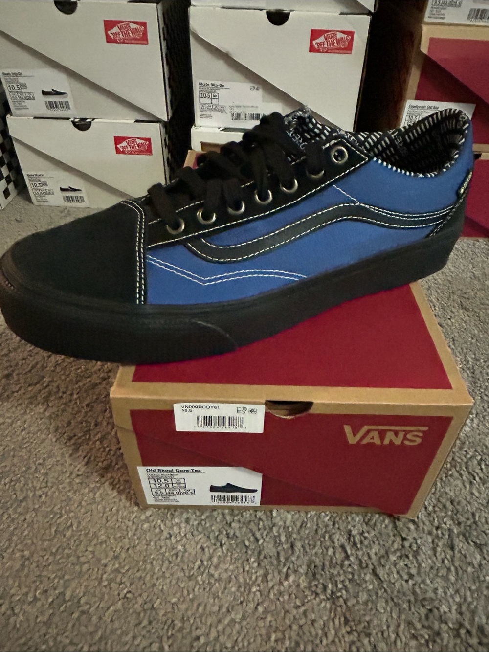 Vans Old Skool Gore-Tex Blue Black Low-Top Skate Shoes Men’s 10.5 New!!